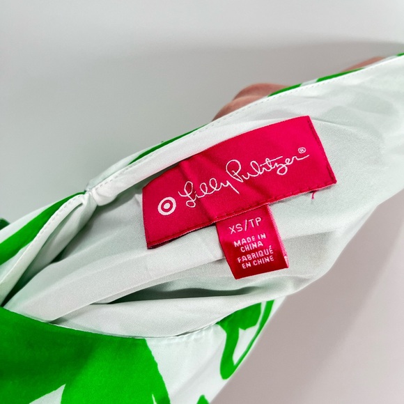 Lilly Pulitzer Target Dress Womens XS Green Flare Sleeve Satin Boom Boom Mini - Picture 14 of 16
